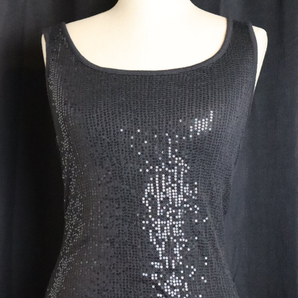 Studio Y Sequin Tank Top Womens Medium Sparkle Party Club Outfit Shirt
